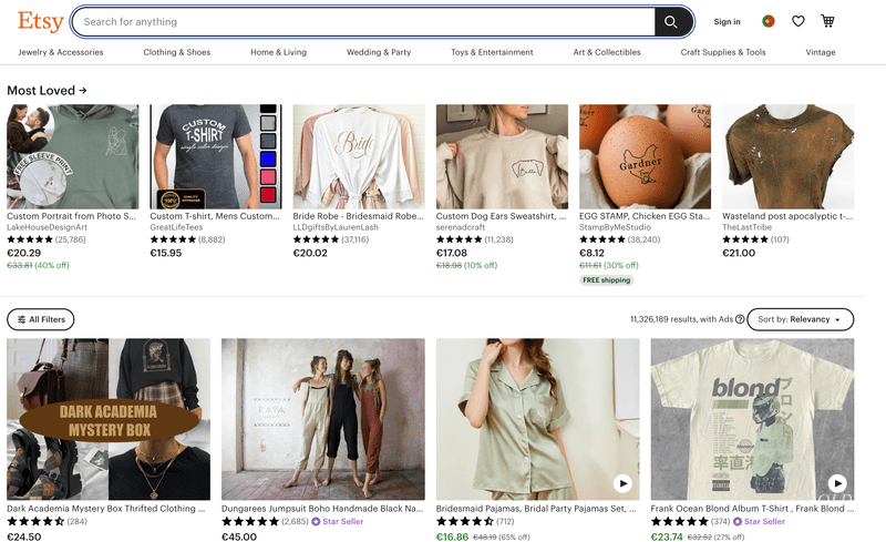 etsy magasins de vêtements et d'accessoires