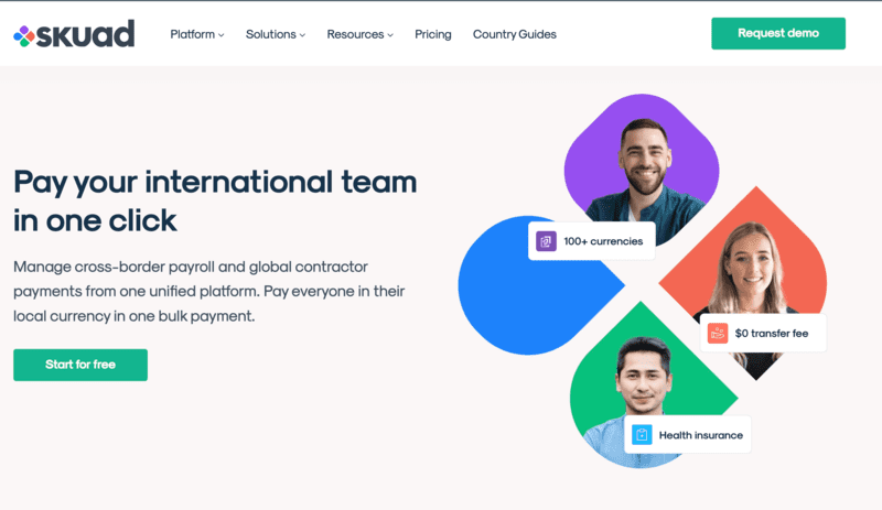 page d'accueil de square payroll