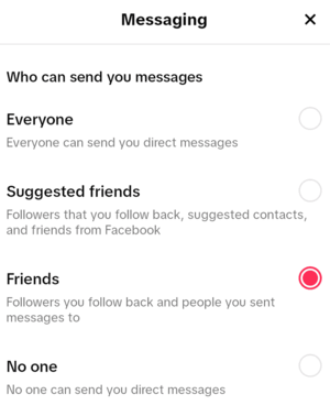 paramètres de confidentialité sur TikTok