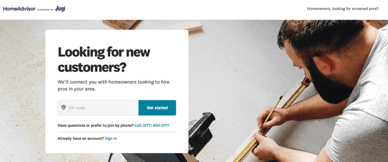 homeadvisor homepage