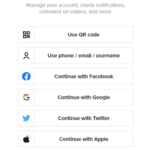Page de connexion de TikTok