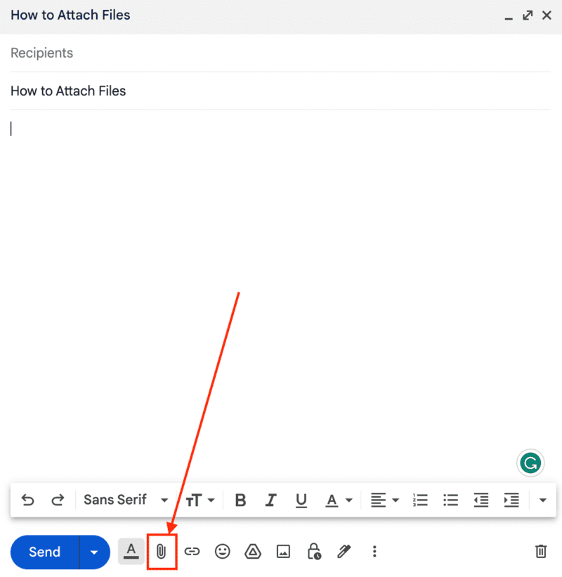 comment joindre des fichiers dans Gmail à l'aide de l'icône en forme de trombone