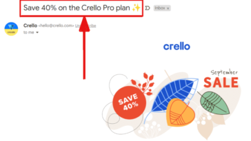 ligne d'objet accrocheuse de la campagne par e-mail Crello