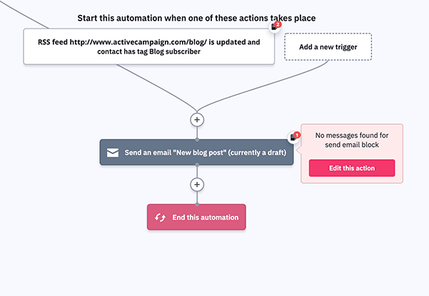 Capture d'écran du générateur de parcours d'automatisation