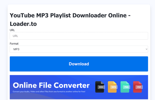 Loader.to convertisseur OGG en ligne